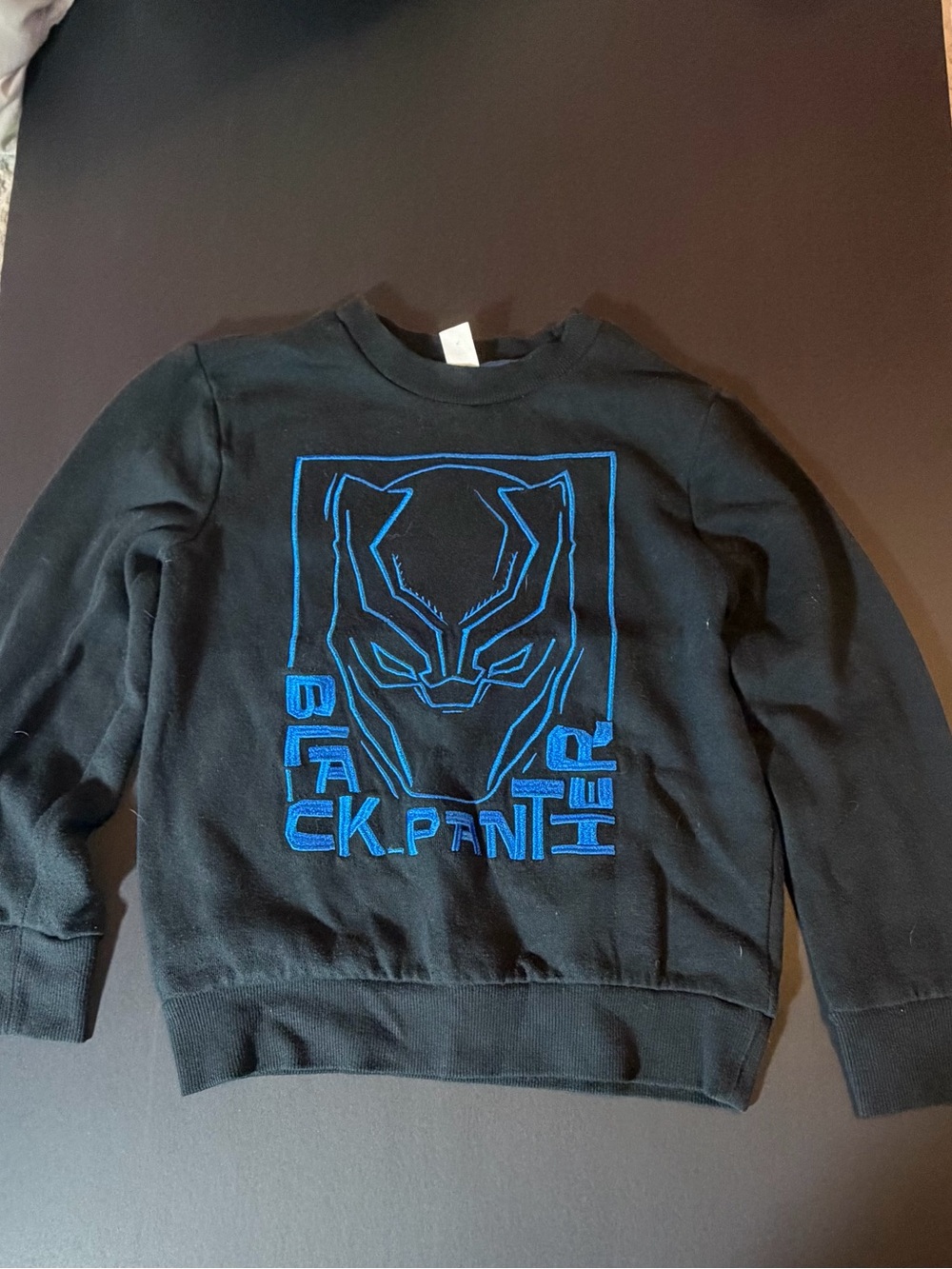 Joe Fresh Black Sweatshirt with Blue Panther Graphic